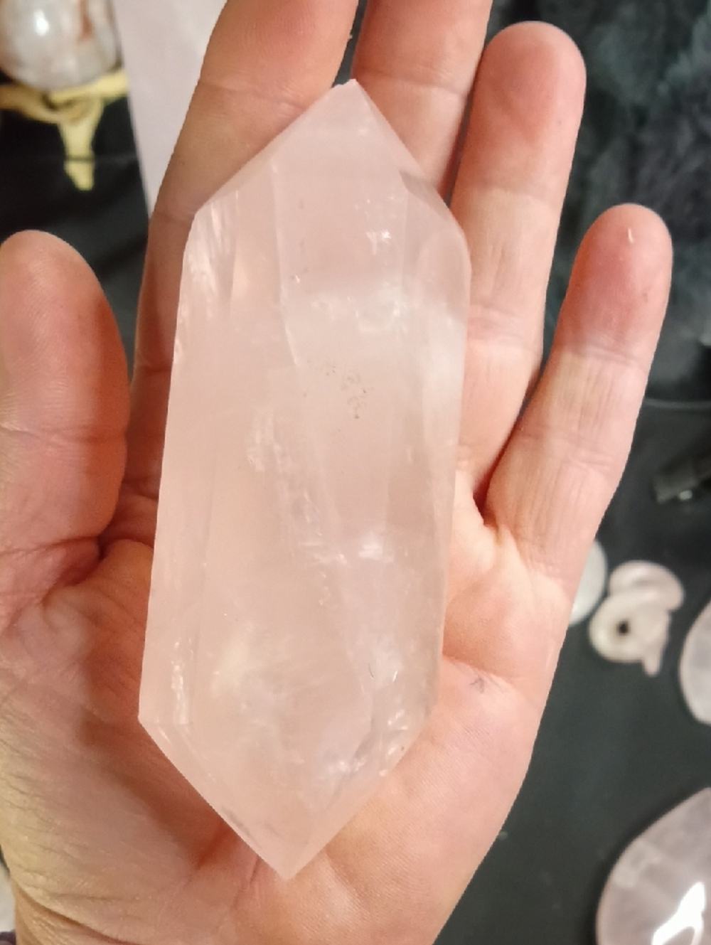 Polished Rose Quartz Point - Soft Pink Crystal And Rose Quartz Roses